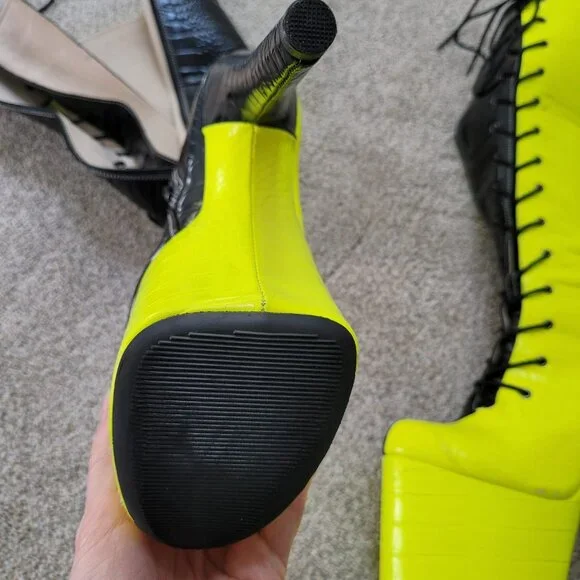 Used - Hella Heels Limited Edition Snapped - Black/Neon US 9 / EU 40 - Picture 7 of 12